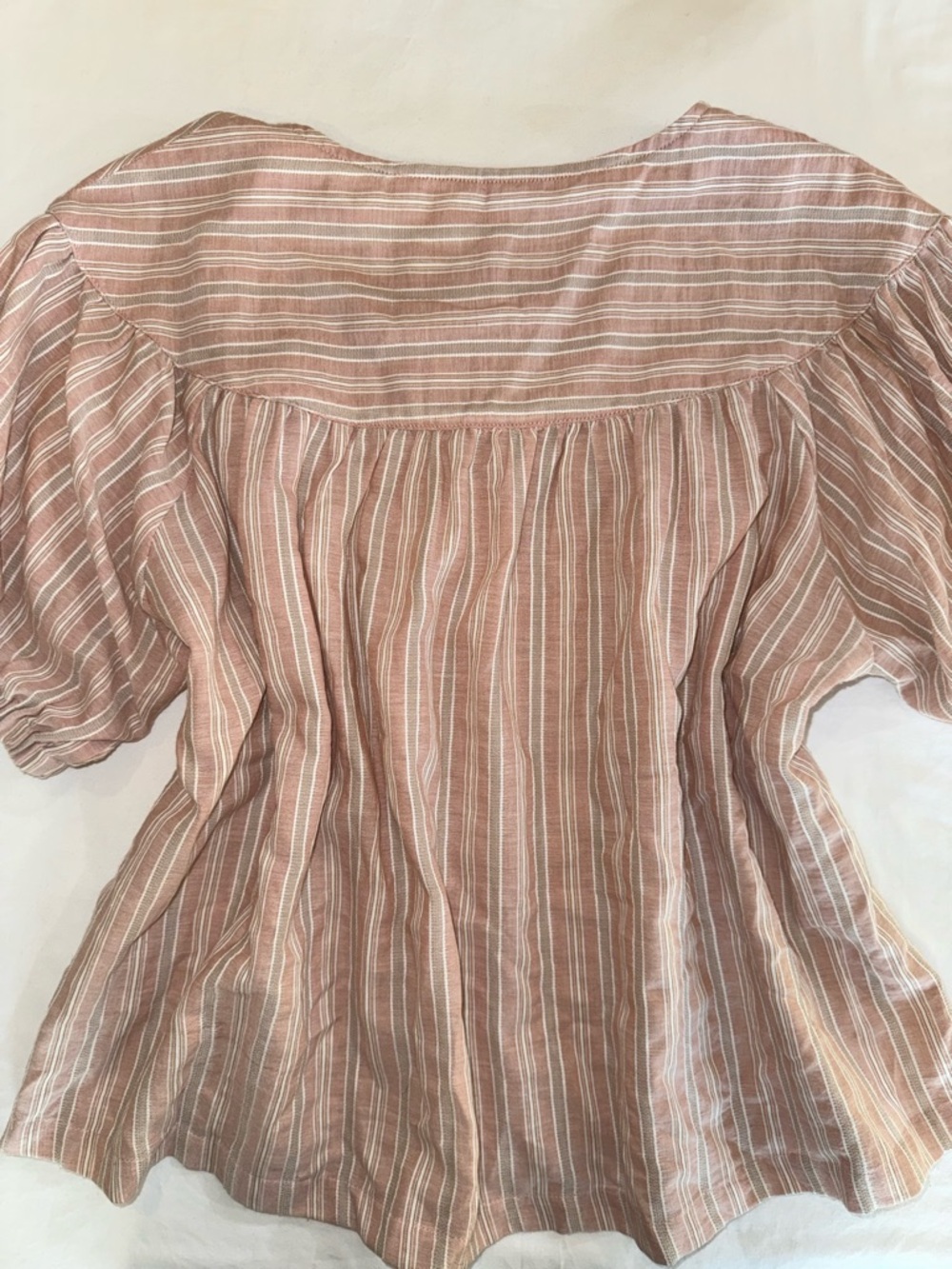 ROOLEE Pink Striped Button-Front Blouse M - Picture 5 of 5